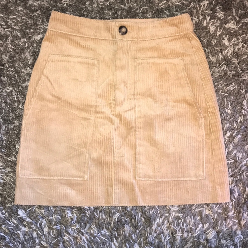 New! H&M Corduroy Tan Skirt